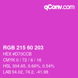 カラーコード: RGB 215 60 203 | qconv.com