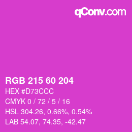 カラーコード: RGB 215 60 204 | qconv.com