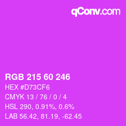 颜色代码: RGB 215 60 246 | qconv.com
