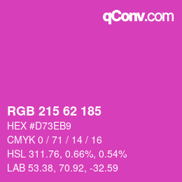 カラーコード: RGB 215 62 185 | qconv.com