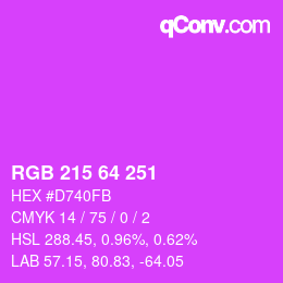 カラーコード: RGB 215 64 251 | qconv.com