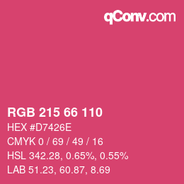 Color code: RGB 215 66 110 | qconv.com