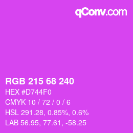 Color code: RGB 215 68 240 | qconv.com