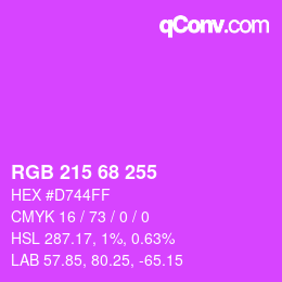 Color code: RGB 215 68 255 | qconv.com