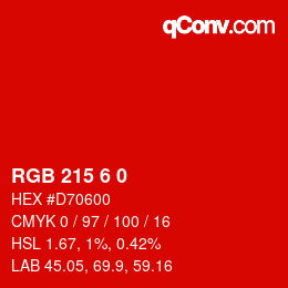 カラーコード: RGB 215 6 0 | qconv.com