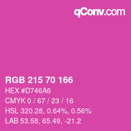 Color code: RGB 215 70 166 | qconv.com