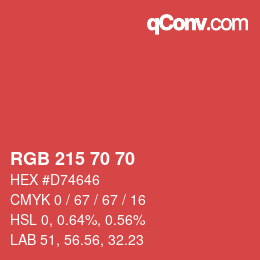 Color code: RGB 215 70 70 | qconv.com