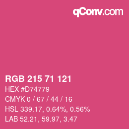 颜色代码: RGB 215 71 121 | qconv.com