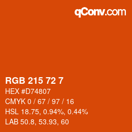 Color code: RGB 215 72 7 | qconv.com