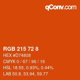 Color code: RGB 215 72 8 | qconv.com