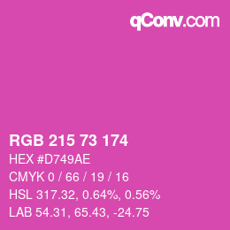 颜色代码: RGB 215 73 174 | qconv.com