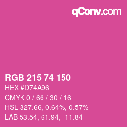 カラーコード: RGB 215 74 150 | qconv.com