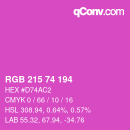 カラーコード: RGB 215 74 194 | qconv.com
