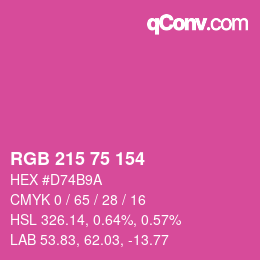 カラーコード: RGB 215 75 154 | qconv.com