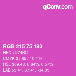 カラーコード: RGB 215 75 193 | qconv.com