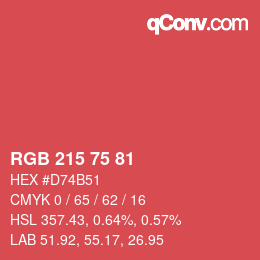 Color code: RGB 215 75 81 | qconv.com