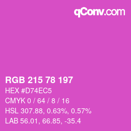 カラーコード: RGB 215 78 197 | qconv.com