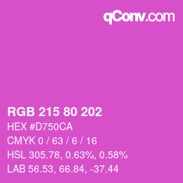 Color code: RGB 215 80 202 | qconv.com