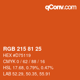 Color code: RGB 215 81 25 | qconv.com