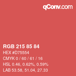 Color code: RGB 215 85 84 | qconv.com