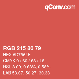 Color code: RGB 215 86 79 | qconv.com