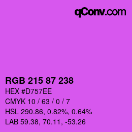 Color code: RGB 215 87 238 | qconv.com