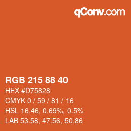 Código de color: RGB 215 88 40 | qconv.com