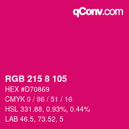 Color code: RGB 215 8 105 | qconv.com