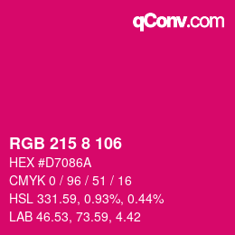 Color code: RGB 215 8 106 | qconv.com