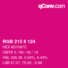 Color code: RGB 215 8 124 | qconv.com