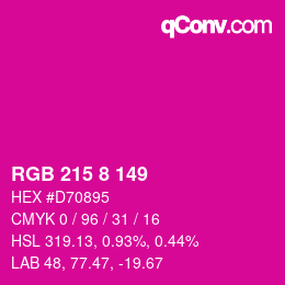 Color code: RGB 215 8 149 | qconv.com