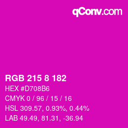 Color code: RGB 215 8 182 | qconv.com