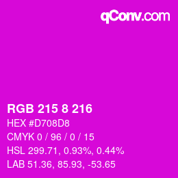 Color code: RGB 215 8 216 | qconv.com