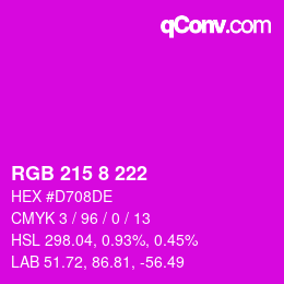 Color code: RGB 215 8 222 | qconv.com