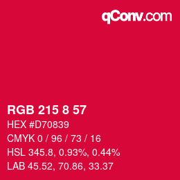 Color code: RGB 215 8 57 | qconv.com