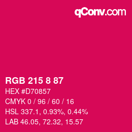 Color code: RGB 215 8 87 | qconv.com