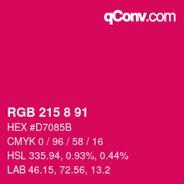 Color code: RGB 215 8 91 | qconv.com