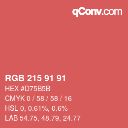 Color code: RGB 215 91 91 | qconv.com