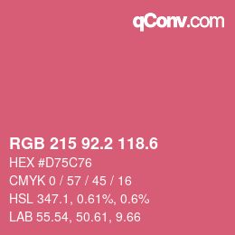 カラーコード: RGB 215 92.2 118.6 | qconv.com