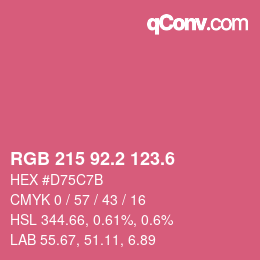 カラーコード: RGB 215 92.2 123.6 | qconv.com