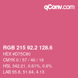 カラーコード: RGB 215 92.2 128.6 | qconv.com