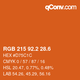 カラーコード: RGB 215 92.2 28.6 | qconv.com