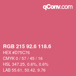 カラーコード: RGB 215 92.6 118.6 | qconv.com