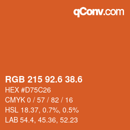 カラーコード: RGB 215 92.6 38.6 | qconv.com
