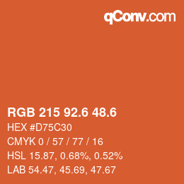 カラーコード: RGB 215 92.6 48.6 | qconv.com