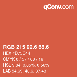 カラーコード: RGB 215 92.6 68.6 | qconv.com