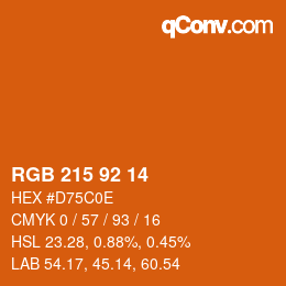 颜色代码: RGB 215 92 14 | qconv.com