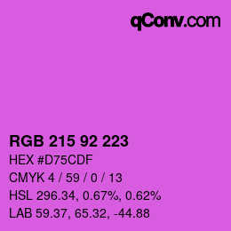 カラーコード: RGB 215 92 223 | qconv.com