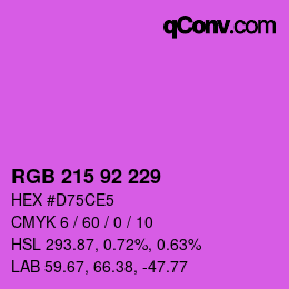 颜色代码: RGB 215 92 229 | qconv.com