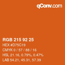 颜色代码: RGB 215 92 25 | qconv.com
